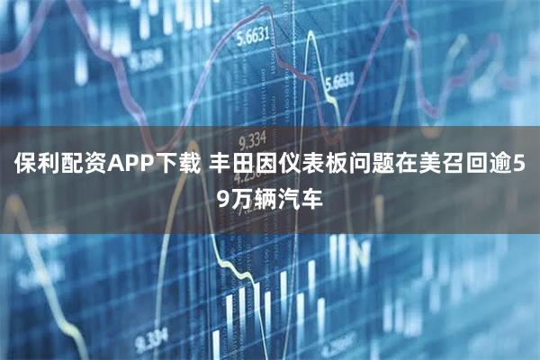 保利配资APP下载 丰田因仪表板问题在美召回逾59万辆汽车