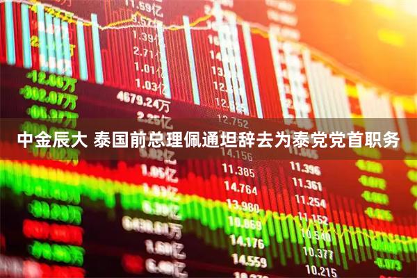 中金辰大 泰国前总理佩通坦辞去为泰党党首职务