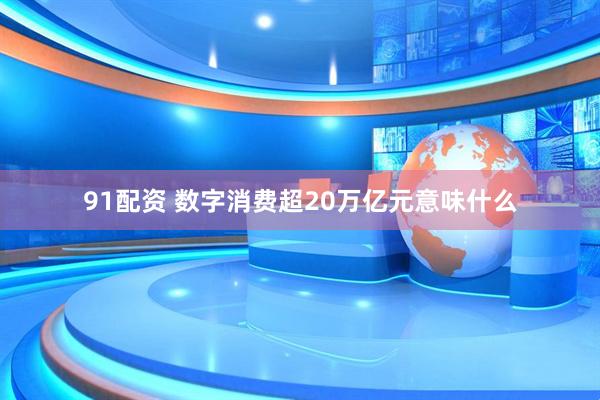 91配资 数字消费超20万亿元意味什么